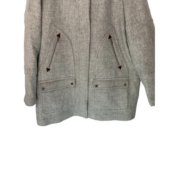J.Crew Plus Italian Stadium Cloth Wool Gray Chateau Parka Coat Overcoat Size 22 - Picture 5 of 14